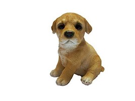 Golden Labrador Retriever Sitting Puppy Dog Figurine 5.25&quot; H - £19.45 GBP