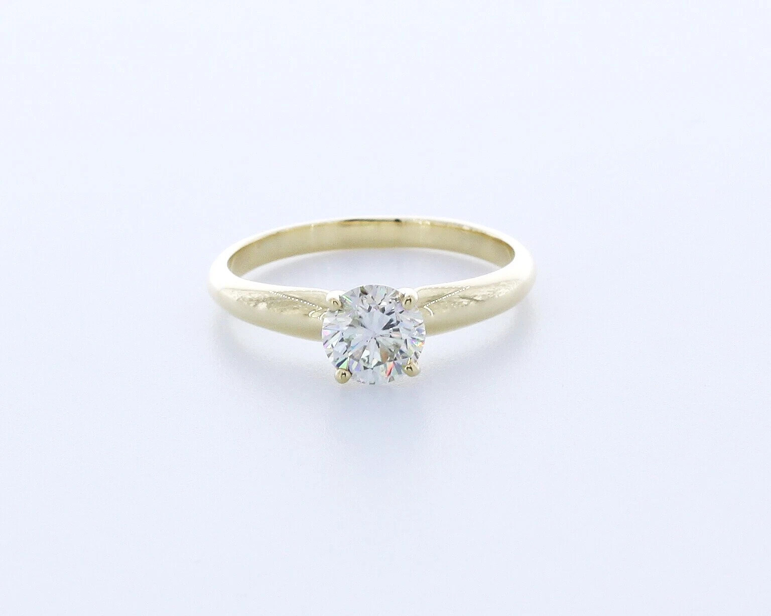 Lab Grown 1.00 Cts Round Cut G VVS2 CVD Diamond Ring Solitaire 14k Yello... - $825.00