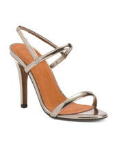 New French Connection Leather Metallic Stiletto Sandals Size 8.5 M 39 M - £35.56 GBP