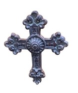 Vintage Cross Crucifix Wall Décor Taupe Brown Rustic Distressed Decorati... - $37.00 CAD