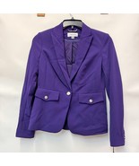 Calvin Klein Womens 2 Dark Purple Long Sleeve Blazer Jacket NWT BB41 - $68.59