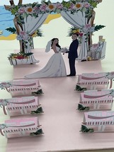 Beach Wedding Pink 3D Pop Up Card Husband Wife Nuptials Blessing Love Bouquet - £9.58 GBP