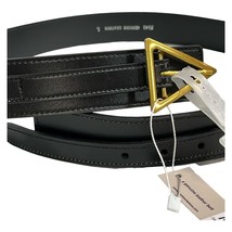 Most Wanted Womens L 35-41 Belt Black Layer Leather Belt Gold Triangle B... - £17.04 GBP