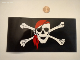 4.75X7.5&quot; Decal Sticker PIRATE JOLLY ROGER SKULL AND CROSS BONES - $5.86