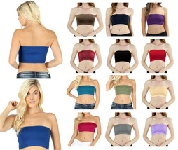 Womens Seamless Tube Top Bra Bandeau Strapless Bralette Stretch Solid Top - $6.88+