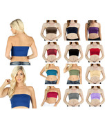 Womens Seamless Tube Top Bra Bandeau Strapless Bralette Stretch Solid Top - $16.39 CAD