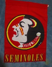 SEMINOLES FLAG 3.5 BY 2.5 INCH. NEW BUT HAS BEEN FOLDED DOUBLE SIDED - $12.38