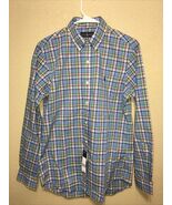 Ralph Lauren Button Up Shirt PLAYED BLUE MULTI SZ S NEW - $38.81