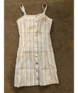 NEW NWT Womens Pacsun LINEN Striped Boat Dress Button Up Romper Overall ... - $14.59