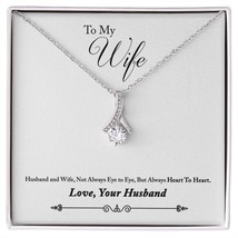 To My Wife Heart to Heart Alluring Ribbon Necklace Message Card - £53.40 GBP+