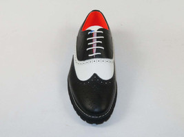 Men's Shoes The Priority L TAYNO Leather Wingtip Dressy Sneaker Black/White image 2