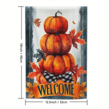 New Autumn Fall Pumpkins Garden Flag 12&quot;X18&quot; Welcome Double Sided - £4.43 GBP