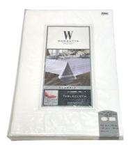 Wamsutta Classic Tablecloth 52&quot; x 70&quot; 100% Cotton White Stain Resistant - £20.57 GBP