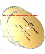 LOT TWO 14&quot; Diamond Cut Off Blade 4 Concrete Brick Stone Slate Masonry - $68.24