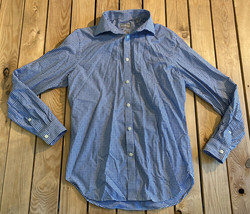 Michael kors Men’s long sleeve slim Button Up Shirt Size 15-32/33 blue c... - £11.89 GBP