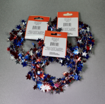Darice Star Americana Patriotic Garlands Total 60 Feet Fourth of July Red Blue - £10.41 GBP