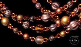 long Czech glass necklace, great for boho layering, fall colors, gold and brown - £23.12 GBP