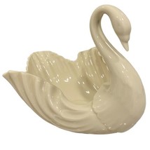 LENOX Medium Porcelain Ivory Swan Candy Soap Dish Bowl 7.75&quot;L x 6&quot;W x 6.25&quot;H USA - £11.17 GBP