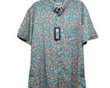RSVLTS Kalamkari Kunuflex Short Sleeve Blue Button Down Summer Shirt Siz... - $114.74