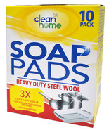 Clean Home Heavy Duty Steel Wool Soap Pads 10 Pack - $6.72 CAD
