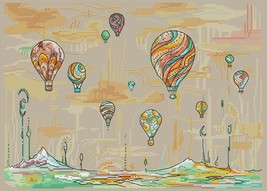 Air Balloons cross stitch nature pattern pdf - Hot Air balloons embroidery chart - £8.70 GBP