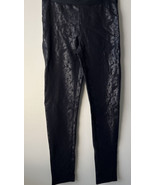 Karl Lagerfeld Paris Sz XS Leggings Pants Snake Print Black Faux Leather... - £38.91 GBP