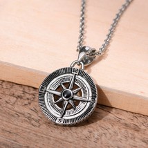Vnox Vintage Compass Necklace for Men, Stainless Steel Star Pendants, Casual Vik - £13.74 GBP