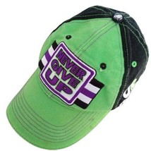 WWE Never Give Up Ball Cap John Cena Adjustable Cloth Strap Hat HLR Distressed! - $12.73