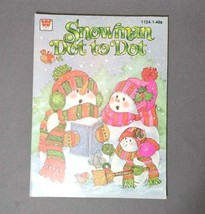 Christmas Coloring Book Whitman Vintage 1980 Snowman Dot to Dot - Lightly Used - $17.82