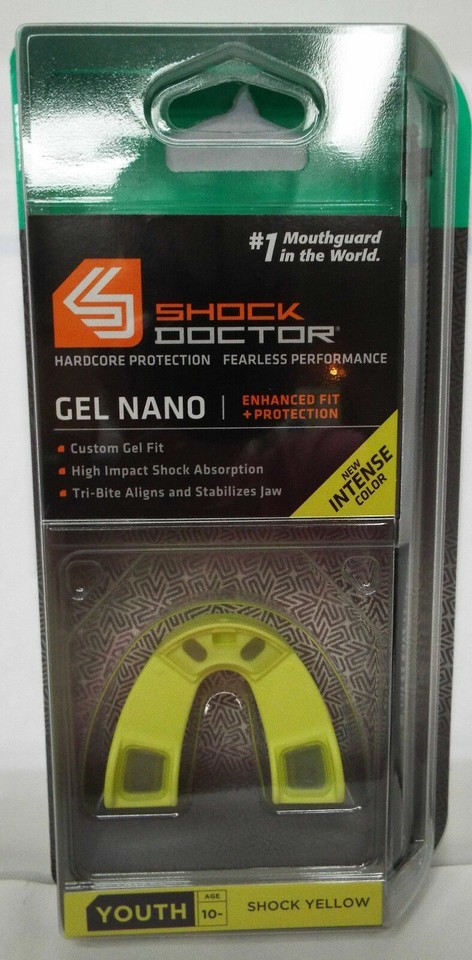 Shock Doctor Gel Nano Mouthguard Youth 10-  Enhanced Fit in Shock Yellow - £6.33 GBP