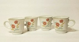 Vintage Noritake Stoneware Floralee 8346 Mugs Cups Set of 4 Very RARE MINT! - £39.14 GBP