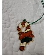 New Christmas Candy Cane Suncatcher Corded Necklace 20&quot; - $19.30 CAD