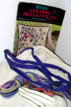 AVON CREWEL EMBROIDERY KIT Spring violets for 14" sq. pillow  (sew rm 1-2) - $4.00