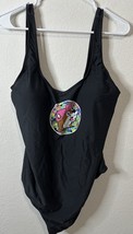 Buc-ee’s Women’s Black One Piece Swim Suit Bucee Logo Floral Size 2XL - $29.69
