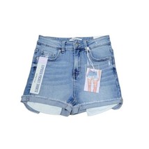 Wax Jean Shorts Rolled Cuff Womens Size Large High Rise Blue - £12.50 GBP