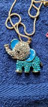 New Betsey Johnson Necklace Baby Elephant Ick Blueish Cute Collectible D... - $14.99