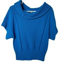 Womens Blue Cowl Neck Sweater Kenneth Cole Knit Top u Size Medium - $22.99