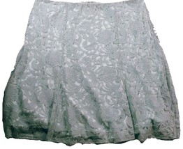 NWT Roz &amp; Ali Women&#39;s A Line Skirt Size 22 Blue Floral Lace Side Zip - $22.36