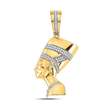 Authenticity Guarantee 
10kt Yellow Gold Mens Round Diamond Nefertiti Pharaoh... - $533.51