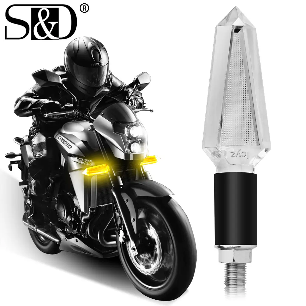 1Pc Universal Motorcycle LED Turn Signal Light 2 Led Blinker Amber Yellow Moto B - £109.38 GBP