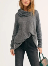 Free People Beach Cocoon Cowl Pullover Gray Charcoal Women&#39;s Top XS/SM 875 - £24.24 GBP