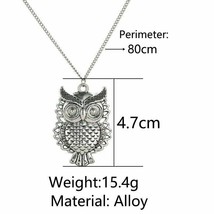 silver color Long Pendant Owl Necklace - £5.06 GBP