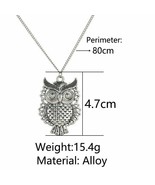 silver color Long Pendant Owl Necklace - £5.13 GBP