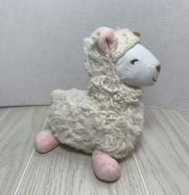 Carters Just One You Plush beige cream llama pink legs gold bow WELL USED - $6.85