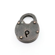 Antique Brass Padlock with P Keyhole Design Max Newark NJ USA - £21.83 GBP