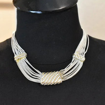 Gold/Silver Toned Multi-Strand Necklace - £8.92 GBP