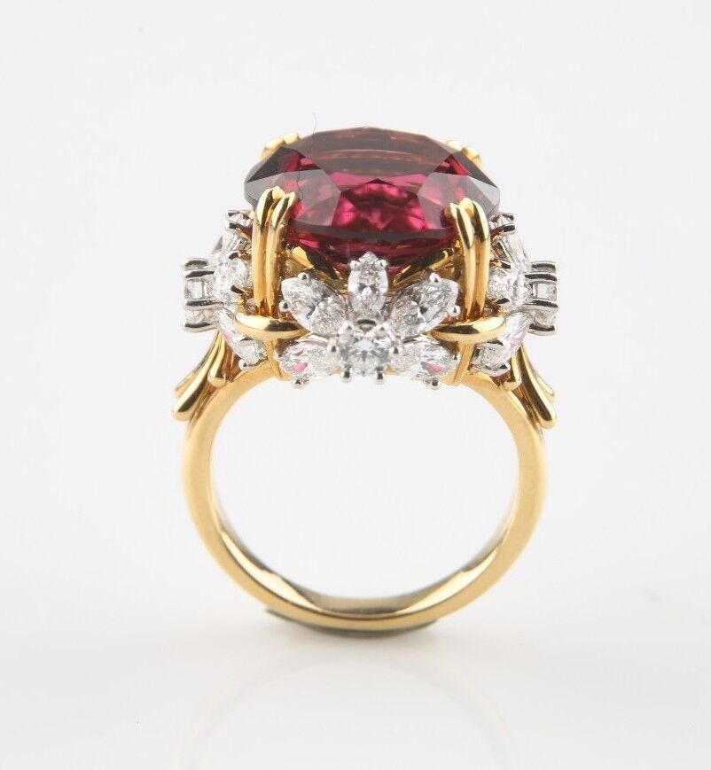 Tiffany & Co Schlumberger Pink Tourmaline and Diamond Flower Ring Blue Book 2014 - $118,800.00