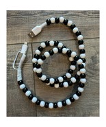 2 in 1 Beaded USB Charger Black and White - $19.80