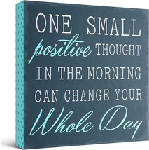 Barnyard Designs &#39;One Small Positive Thought&#39; Wooden Box Sign Motivational, 8X8 - £23.97 GBP