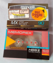 Maxell MX 90 Type IV Pure Metal Cassette Tape &amp; Chrome Type II Memorex HBS II - £34.77 GBP